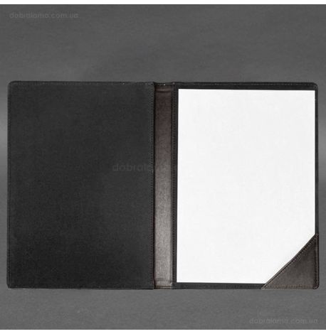 Шкіряна папка для документів на підпис (темно-коричнева)