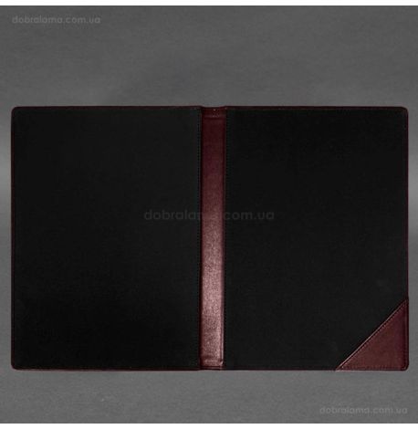 Кожаная папка для документов на подпись (бордовая)