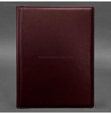 Кожаная папка для документов на подпись (бордовая)