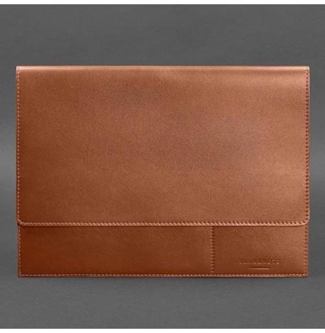 Кожаная папка для документов А4 на магнитах (светло-коричневая)