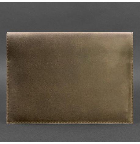 Кожаная папка для документов А4 на магнитах (темно-коричневая)