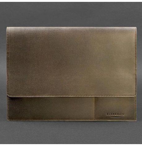 Кожаная папка для документов А4 на магнитах (темно-коричневая)