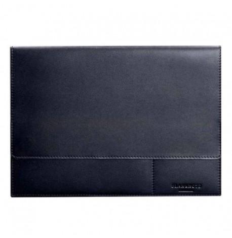 Кожаная папка для документов А4 на магнитах (темно-синяя)