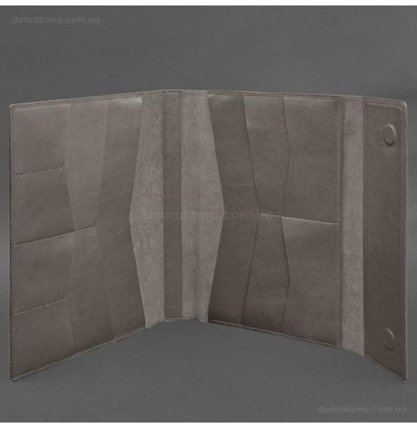 Кожаная папка для документов А4 «Семейная» на магнитах (темно-бежевая)