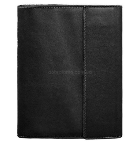 Кожаная папка для документов А4 «Семейная» на магнитах (черная)
