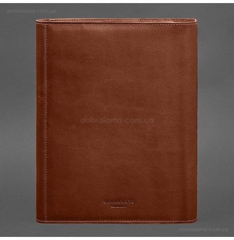 Шкіряна папка для документів А4 «Сімейна» на магнітах (світло-коричнева)
