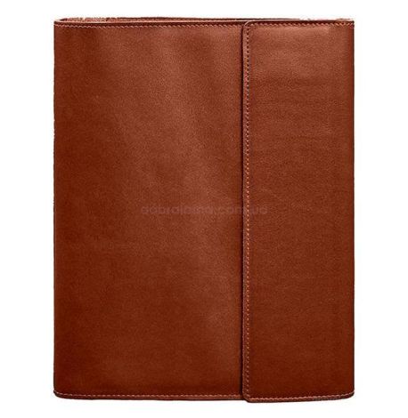 Шкіряна папка для документів А4 «Сімейна» на магнітах (світло-коричнева)