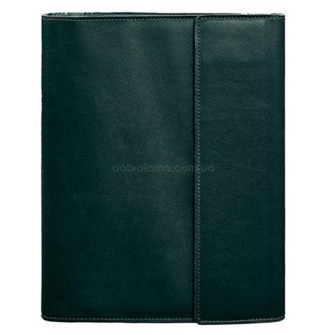 Шкіряна папка для документів А4 «Сімейна» на магнітах (зелена)