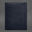 Кожаная папка для документов А4 «Семейная» на магнитах (темно-синяя)