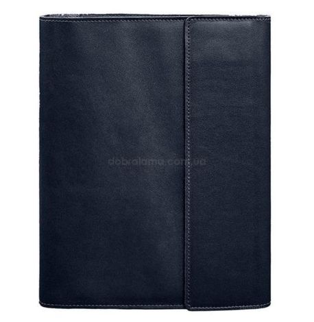Кожаная папка для документов А4 «Семейная» на магнитах (темно-синяя)