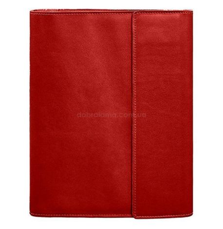 Кожаная папка для документов А4 «Семейная» на магнитах (красная)