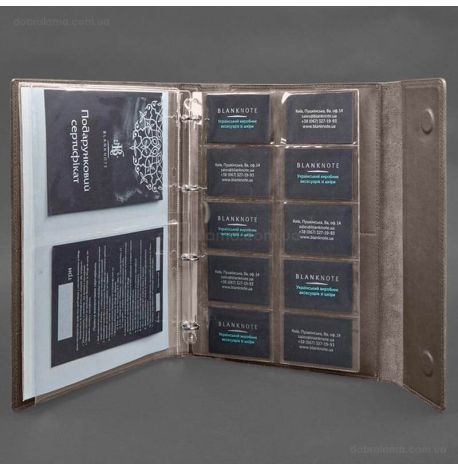 Шкіряна папка для документів А4 «Сімейна» з сегрегатором на магнітах (темно-бежева)