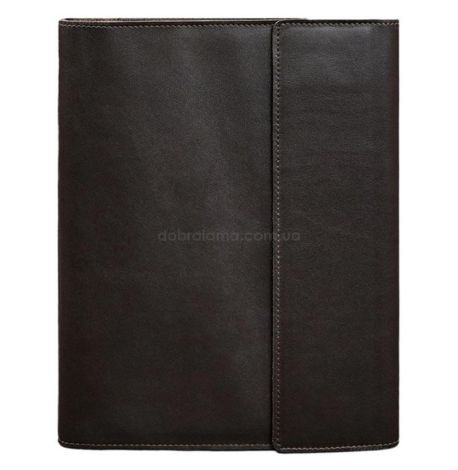 Шкіряна папка для документів А4 «Сімейна» з сегрегатором на магнітах (темно-коричнева)