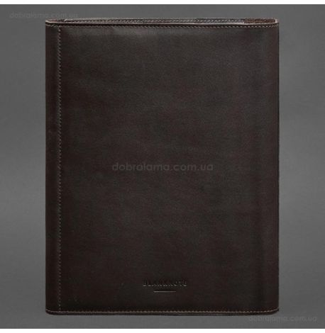 Шкіряна папка для документів А4 «Сімейна» з сегрегатором на магнітах (темно-коричнева)