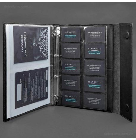 Кожаная папка для документов А4 «Семейная» с сегрегатором на магнитах (черная)