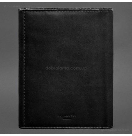 Кожаная папка для документов А4 «Семейная» с сегрегатором на магнитах (черная)