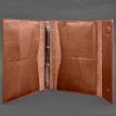 Кожаная папка для документов А4 «Семейная» с сегрегатором на магнитах (светло-коричневая)