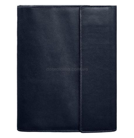 Кожаная папка для документов А4 «Семейная» с сегрегатором на магнитах (темно-синяя)