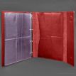 Кожаная папка для документов А4 «Семейная» с сегрегатором на магнитах (красная)