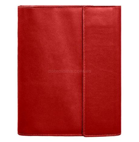 Кожаная папка для документов А4 «Семейная» с сегрегатором на магнитах (красная)