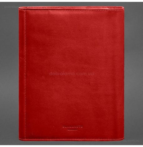 Кожаная папка для документов А4 «Семейная» с сегрегатором на магнитах (красная)