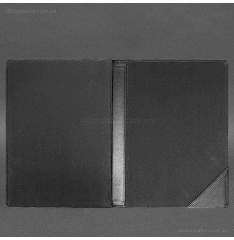 Кожаная папка для документов на подпись (черная)