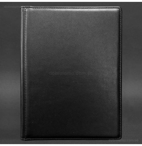 Кожаная папка для документов на подпись (черная)