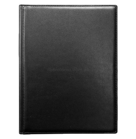 Кожаная папка для документов на подпись (черная)
