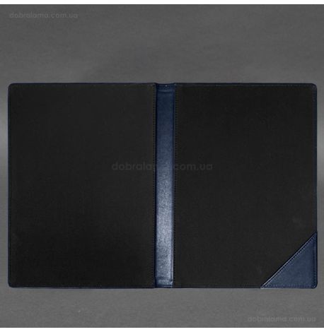 Шкіряна папка для документів на підпис (темно-синя)