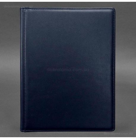 Шкіряна папка для документів на підпис (темно-синя)