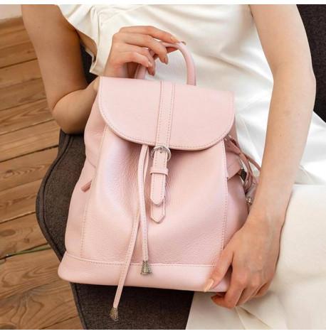Женский кожаный рюкзак "Олсен" (розовый)