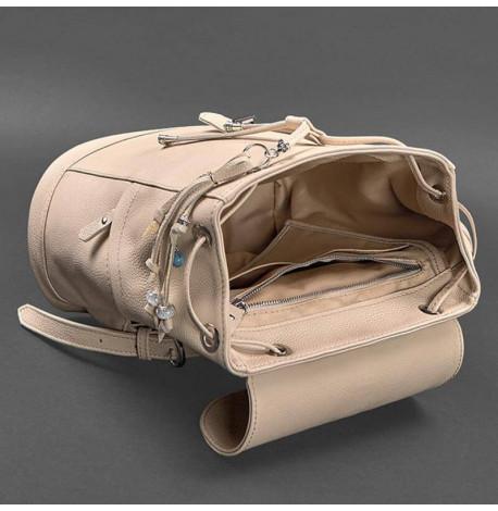 Женский кожаный рюкзак "Олсен" (светло-бежевый)