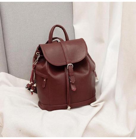 Женский кожаный рюкзак «Олсен» (марсала)