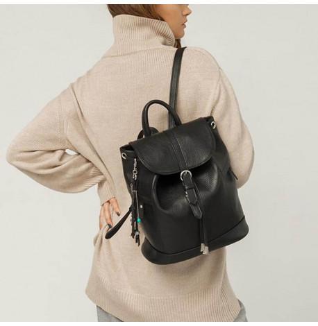Жіночий шкіряний рюкзак "Олсен" (чорний)