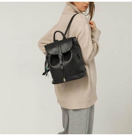 Жіночий шкіряний рюкзак "Олсен" (чорний)