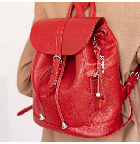 Жіночий шкіряний рюкзак "Олсен" (червоний)