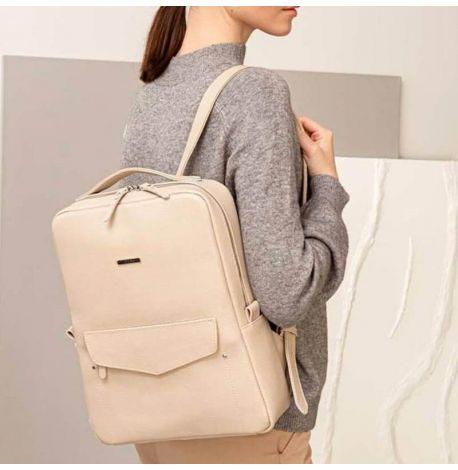 Городской кожаный женский рюкзак Cooper (бежевый)