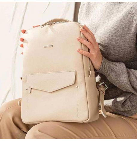 Городской кожаный женский рюкзак Cooper (бежевый)