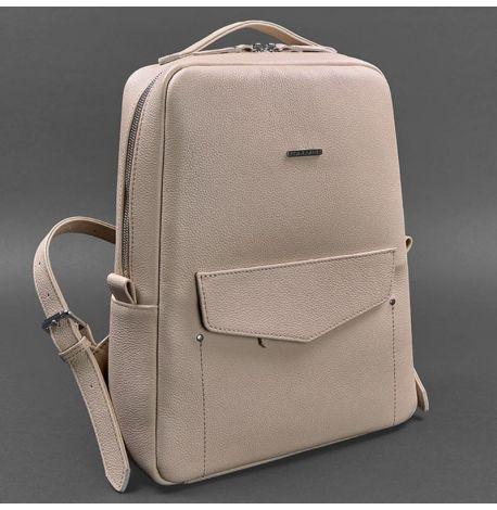 Городской кожаный женский рюкзак Cooper (бежевый)