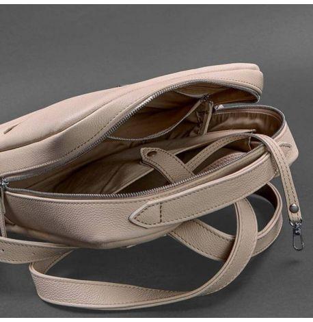 Городской кожаный женский рюкзак Cooper (бежевый)