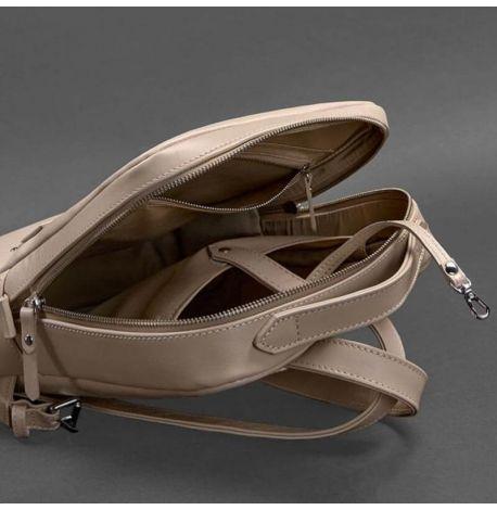 Городской кожаный женский рюкзак Cooper (бежевый) кожа Krast