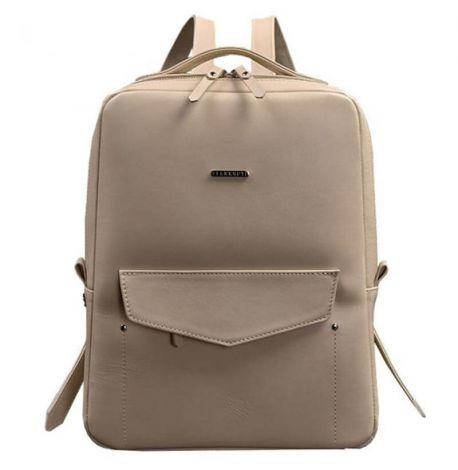 Городской кожаный женский рюкзак Cooper (бежевый) кожа Krast