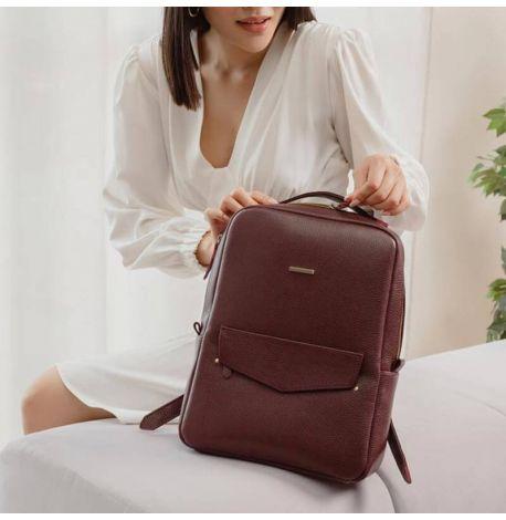 Городской кожаный женский рюкзак Cooper (марсала)