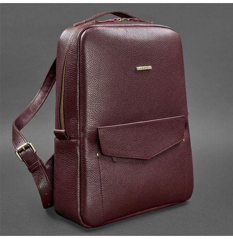 Городской кожаный женский рюкзак Cooper (марсала)