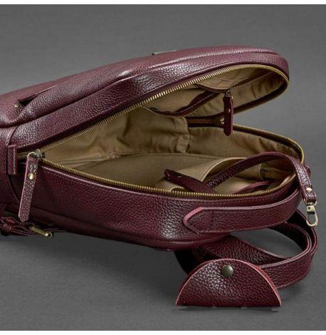 Городской кожаный женский рюкзак Cooper (марсала)