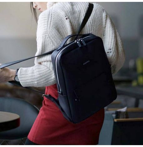 Кожаный рюкзак на молнии Cooper (темно-синий)