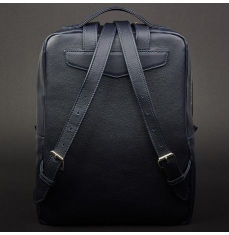 Кожаный рюкзак на молнии Cooper (темно-синий)