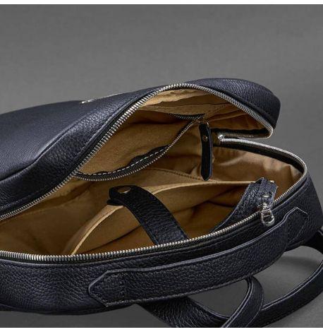 Городской кожаный женский рюкзак Cooper (темно-синий)