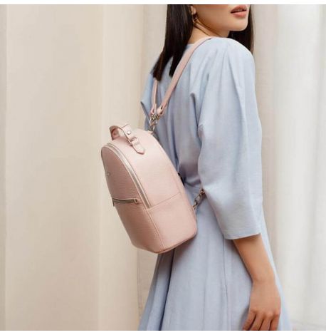 Жіночий шкіряний міні-рюкзак Kylie (рожевий)