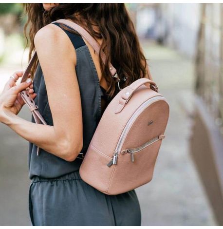 Жіночий шкіряний міні-рюкзак Kylie (рожевий)